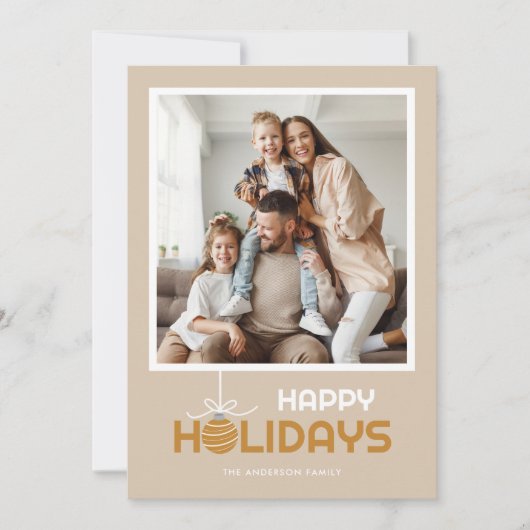 Prettige feestdagen Ornament Modern Minimaal Feestdagenkaart (Voorkant)