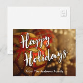 Prettige feestdagen Ornamenten Foto & Typografie (Voorkant / Achterkant)