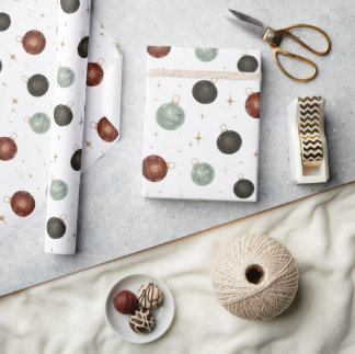 Prettige feestdagen Ornamenten Neutraal Feestgesch Cadeaupapier