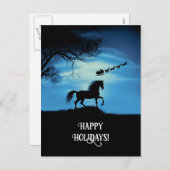 Prettige feestdagen Paard en kerstman (Voorkant / Achterkant)