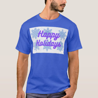 prettige feestdagen Paars ontwerp en sneeuwvlokken T-shirt