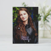 prettige feestdagen Paarse ruimte Galaxy Typografi Kaart (Staand voorkant)