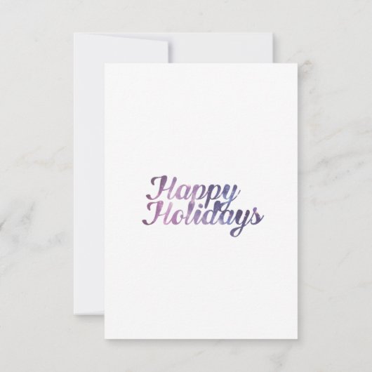 prettige feestdagen Paarse ruimte Galaxy Typografi Kaart (Achterkant)