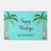 Prettige feestdagen Palmbomen Deurmat (Voorkant)