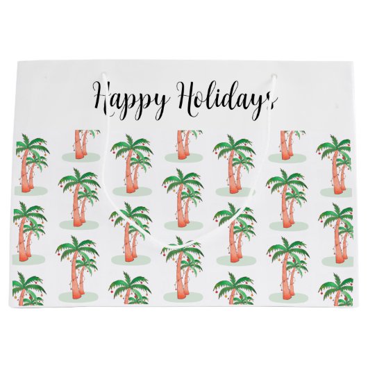 Prettige feestdagen Palmboom Kerstmis Groot Cadeauzakje (Voorkant)