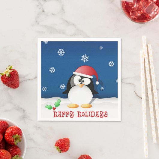 prettige feestdagen Penguin Servet (Insitu)