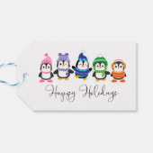 Prettige feestdagen Penguins Cadeau Labels Cadeaulabel (Achterkant Horizontaal)