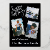 Prettige Feestdagen Persoonlijke 4 Foto Collage Zi (Voorkant)