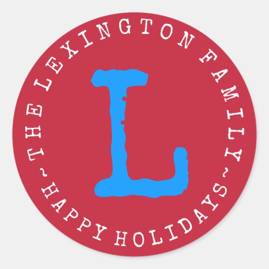 Prettige feestdagen Persoonlijke familienaam Ronde Sticker (Voorkant)