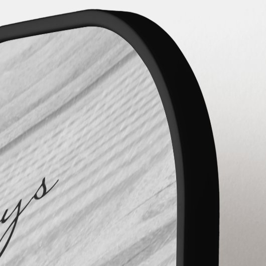 prettige feestdagen Pet Photo Script Rustic Pickleball Paddle (Links Detail)