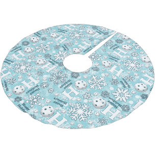 Prettige feestdagen Pickleball Sneeuwballen Blauw Kerstboom Rok