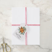 Prettige Feestdagen Pine Orange spice Bouquet Cadeaulabel (Met Touw)