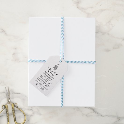 Prettige feestdagen Pine Tree Dank u Cadeaulabel (Met Touw)