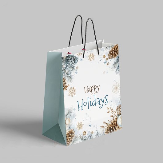 Prettige feestdagen Pine Tree Gift Bag Medium Cadeauzakje
