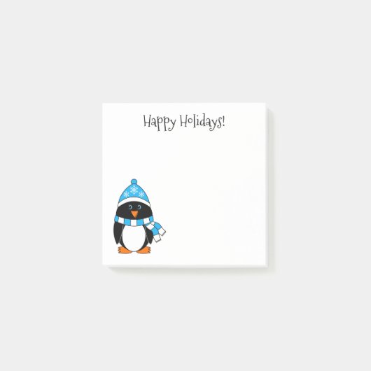 prettige feestdagen Pinguïn met Snowflakes 3 x 3 Post-it® Notes (Voorkant)