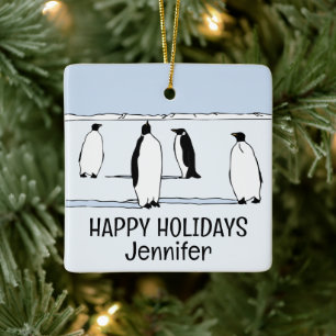 Prettige feestdagen Pinguïn Winter Christmas Cool  Keramisch Ornament