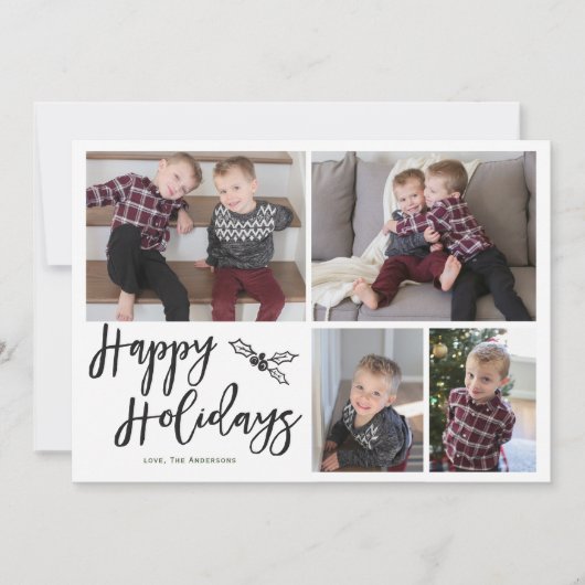 Prettige feestdagen Plaid Photo Card Feestdagenkaart (Voorkant)