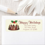 prettige feestdagen Plum Pudding Adresetiketten Etiket (Insitu)