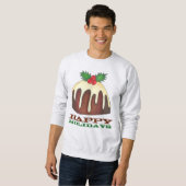 prettige feestdagen Plum Pudding Ugly KerstSweater Trui (Voorkant volledig)