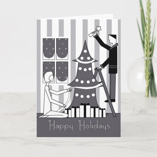 "Prettige feestdagen (plural:)" boom het Kaart (Voorkant)