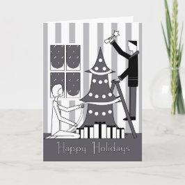 "Prettige feestdagen (plural:)" boom het Kaart