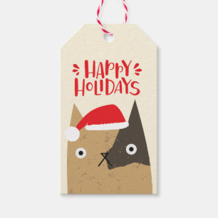Prettige feestdagen (plural:) - de Leuke Cartoon Cadeaulabel