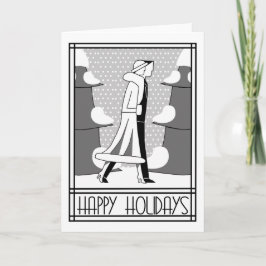 "Prettige feestdagen (plural:)" gang in de sneeuw Kaart