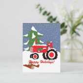 Prettige feestdagen (plural:)! Rode Tractor (Staand voorkant)