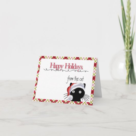 Prettige feestdagen (plural:) van de Kat Kaart (Voorkant)