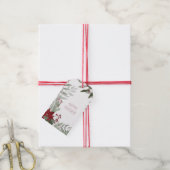 prettige feestdagen Poinsettia Cadeaulabel (Met Touw)