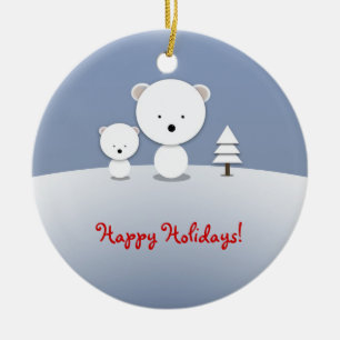Prettige Feestdagen Poolbeer Ornament Kawaii