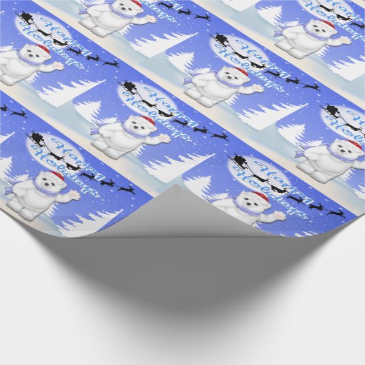 prettige feestdagen poolpapier voor Beren Cadeaupapier (Hoek)