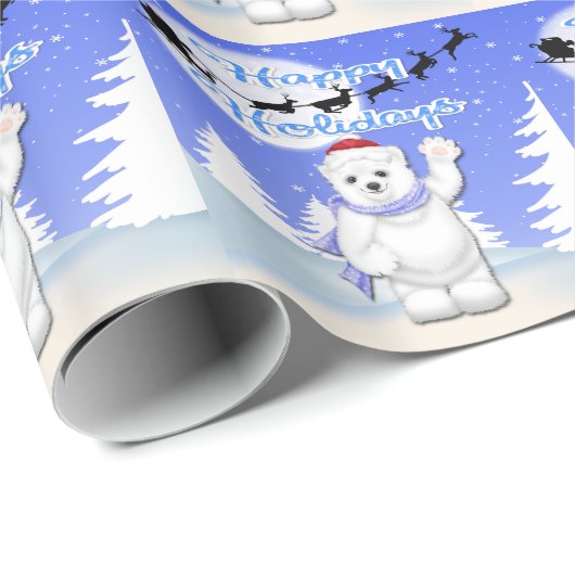 prettige feestdagen poolpapier voor Beren Cadeaupapier (Rol Hoek)