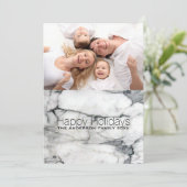 Prettige feestdagen Preppy Chic wit marmer Feestdagenkaart (Staand voorkant)