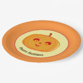 Prettige feestdagen Pumpkin Face Papieren Bordje (Gekanteld)