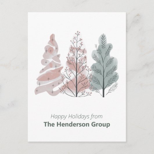 Prettige feestdagen QR-code van Trees Business Com Briefkaart (Voorkant)