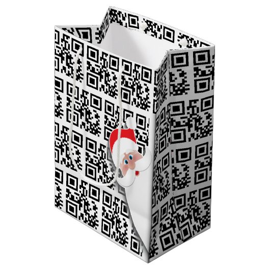 prettige feestdagen QR-codes Medium Cadeauzakje (Voorkant Gekanteld)