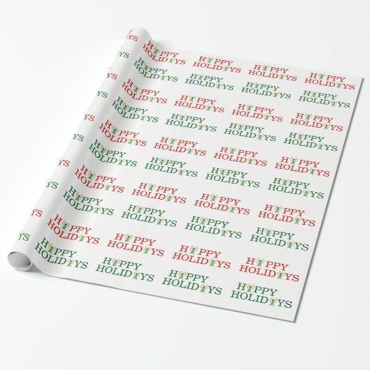 prettige feestdagen Radio Gift Wrap Cadeaupapier (Uitgerold)