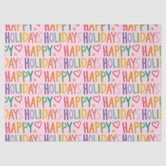 Prettige feestdagen Rainbow? Hand-Drawn Christmas Tissuepapier (Voorkant)