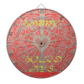 prettige feestdagen Red Glitter-hartontwerp Dartbord (Voorkant)