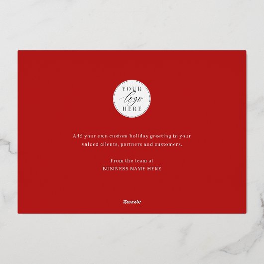prettige feestdagen Red Modern Logo Business (Achterkant)