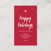 PRETTIGE FEESTDAGEN RED NAAM DIY KERSTCADEAU LABEL (Voorkant)