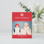 Prettige feestdagen Red Plaid Holiday Briefkaart (Staand voorkant)