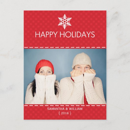 Prettige feestdagen Red Plaid Holiday Briefkaart (Voorkant)