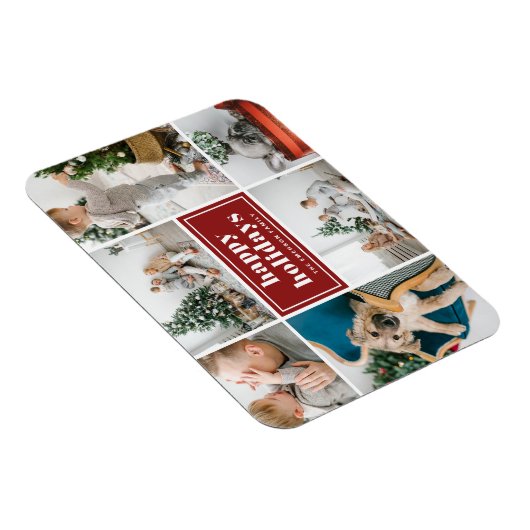 Prettige feestdagen Red Retro Magneet (Rechterzijde)