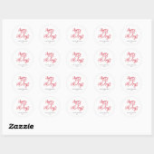 prettige feestdagen Red Script Modern Ronde Sticker (Vel)