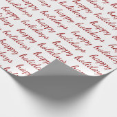 prettige feestdagen Red White Kerstfeestdag Cadeaupapier (Hoek)