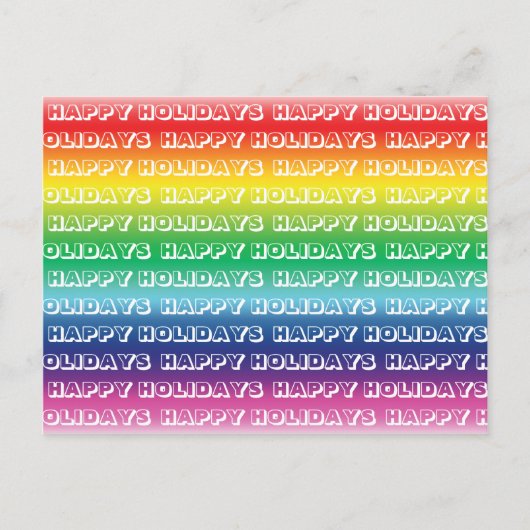 prettige feestdagen regenboogkleuren homopride lgb briefkaart (Voorkant)