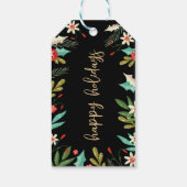 Prettige feestdagen Rendier Monogram & Feestelijk Cadeaulabel (Achterkant)