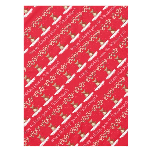 Prettige feestdagen Rendier Tafelkleed (Voorkant)